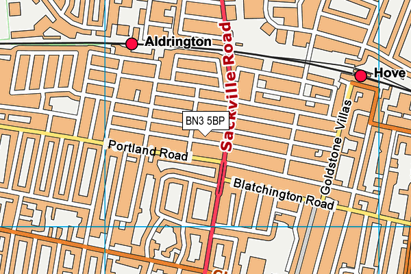 BN3 5BP map - OS VectorMap District (Ordnance Survey)