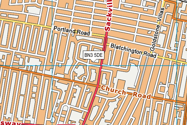 BN3 5DE map - OS VectorMap District (Ordnance Survey)