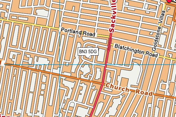 BN3 5DG map - OS VectorMap District (Ordnance Survey)
