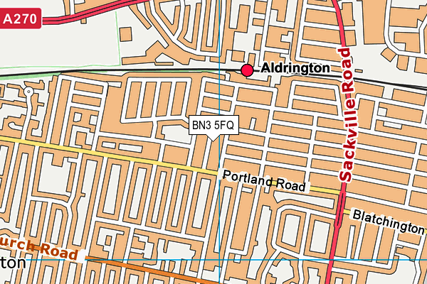 BN3 5FQ map - OS VectorMap District (Ordnance Survey)