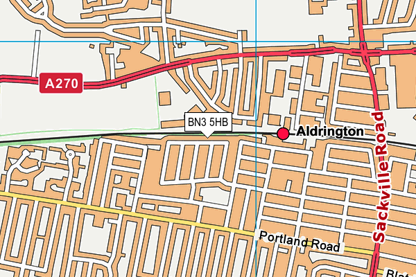 BN3 5HB map - OS VectorMap District (Ordnance Survey)