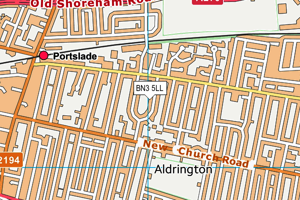 BN3 5LL map - OS VectorMap District (Ordnance Survey)