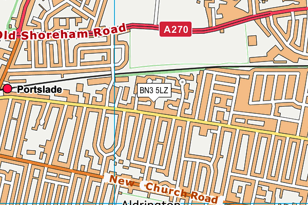 BN3 5LZ map - OS VectorMap District (Ordnance Survey)