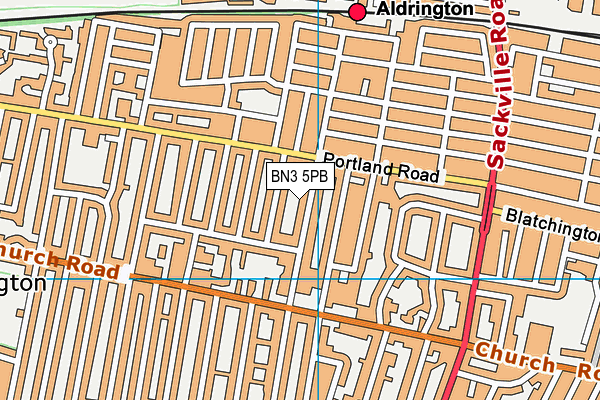 BN3 5PB map - OS VectorMap District (Ordnance Survey)
