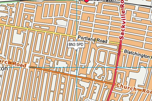 BN3 5PD map - OS VectorMap District (Ordnance Survey)