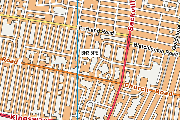 BN3 5PE map - OS VectorMap District (Ordnance Survey)