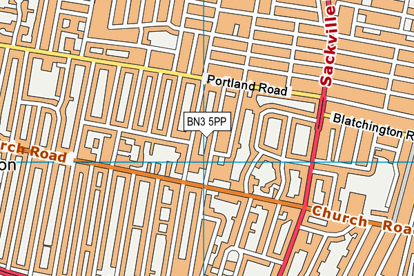 BN3 5PP map - OS VectorMap District (Ordnance Survey)
