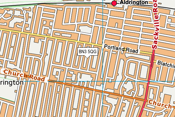 BN3 5QG map - OS VectorMap District (Ordnance Survey)