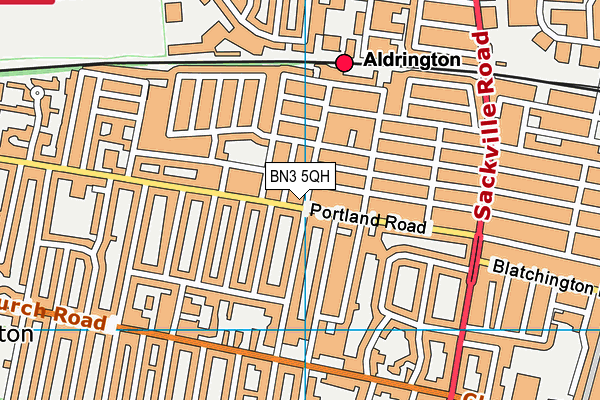 BN3 5QH map - OS VectorMap District (Ordnance Survey)