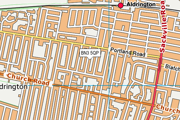 BN3 5QP map - OS VectorMap District (Ordnance Survey)