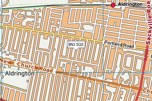 BN3 5QS map - OS VectorMap District (Ordnance Survey)