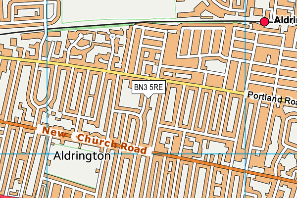 Sports Direct Fitness (Hove) (Closed) map (BN3 5RE) - OS VectorMap District (Ordnance Survey)
