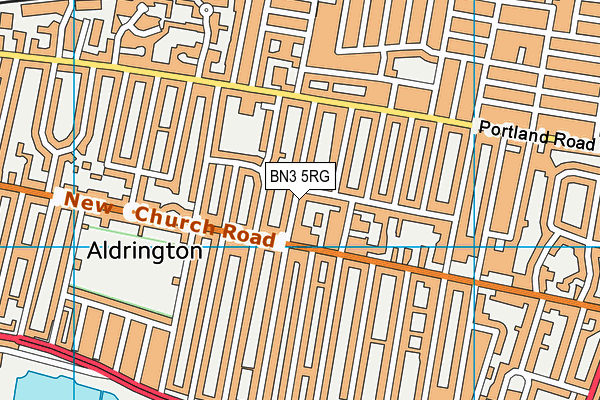 BN3 5RG map - OS VectorMap District (Ordnance Survey)