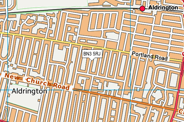 BN3 5RJ map - OS VectorMap District (Ordnance Survey)