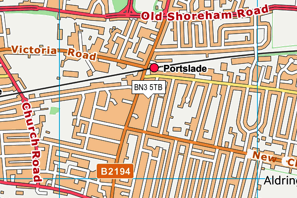 BN3 5TB map - OS VectorMap District (Ordnance Survey)