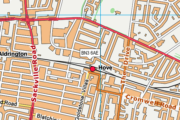 BN3 6AE map - OS VectorMap District (Ordnance Survey)