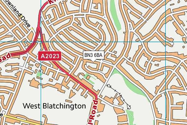 BN3 6BA map - OS VectorMap District (Ordnance Survey)