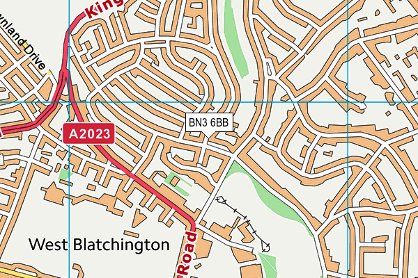 BN3 6BB map - OS VectorMap District (Ordnance Survey)