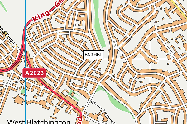 BN3 6BL map - OS VectorMap District (Ordnance Survey)