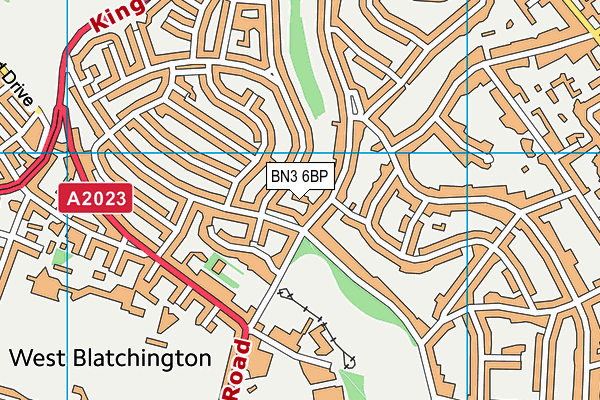 BN3 6BP map - OS VectorMap District (Ordnance Survey)