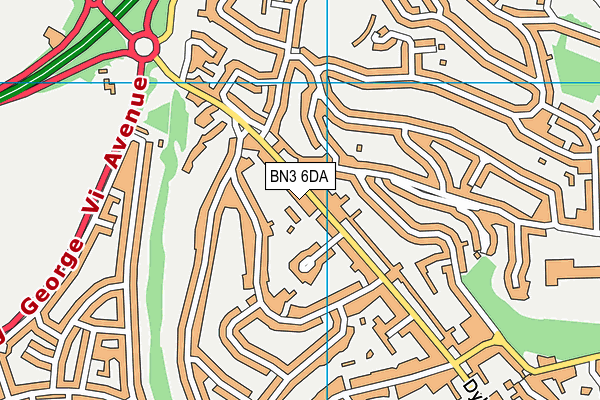 BN3 6DA map - OS VectorMap District (Ordnance Survey)