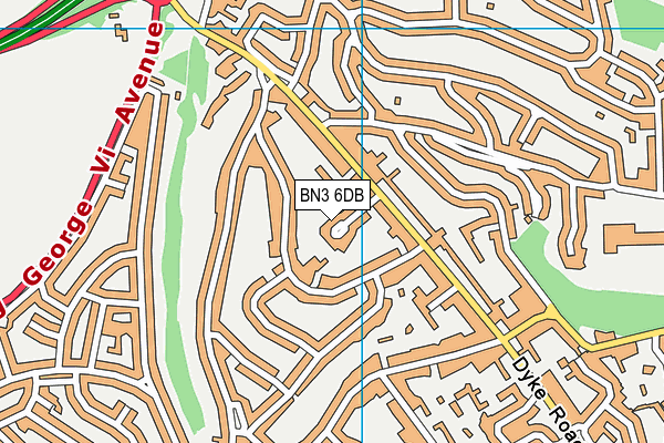 BN3 6DB map - OS VectorMap District (Ordnance Survey)