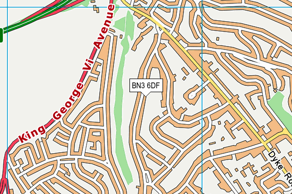 BN3 6DF map - OS VectorMap District (Ordnance Survey)