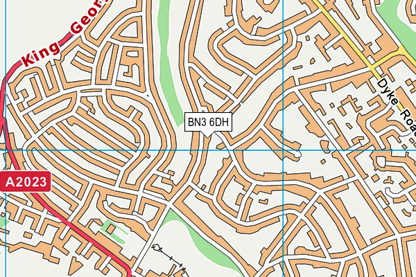 BN3 6DH map - OS VectorMap District (Ordnance Survey)
