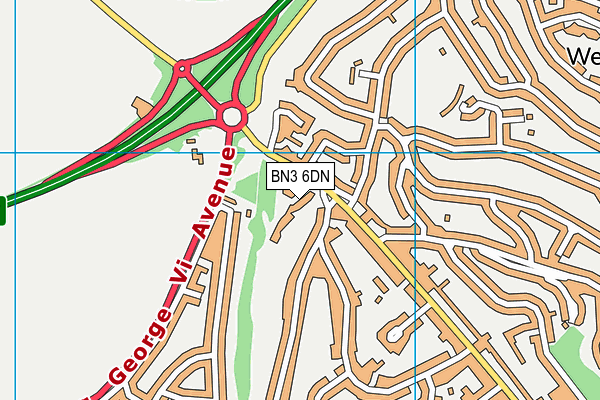 BN3 6DN map - OS VectorMap District (Ordnance Survey)