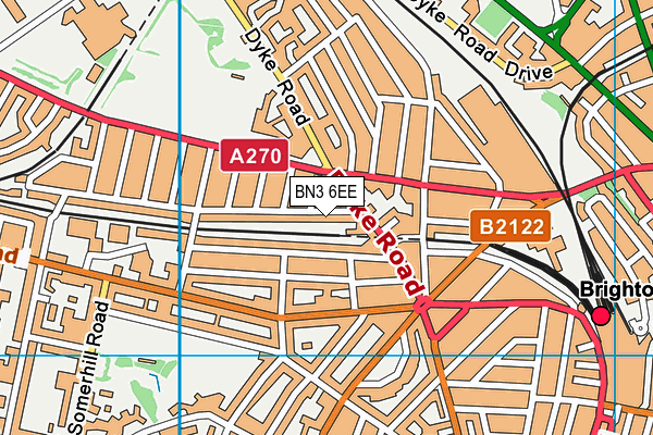 BN3 6EE map - OS VectorMap District (Ordnance Survey)