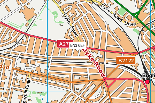 BN3 6EF map - OS VectorMap District (Ordnance Survey)