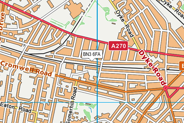 BN3 6FA map - OS VectorMap District (Ordnance Survey)