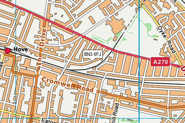 BN3 6FJ map - OS VectorMap District (Ordnance Survey)