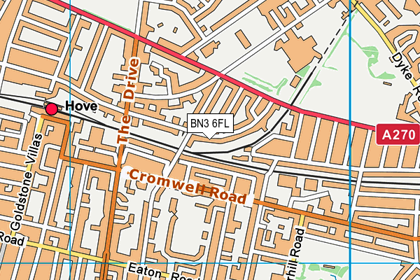BN3 6FL map - OS VectorMap District (Ordnance Survey)