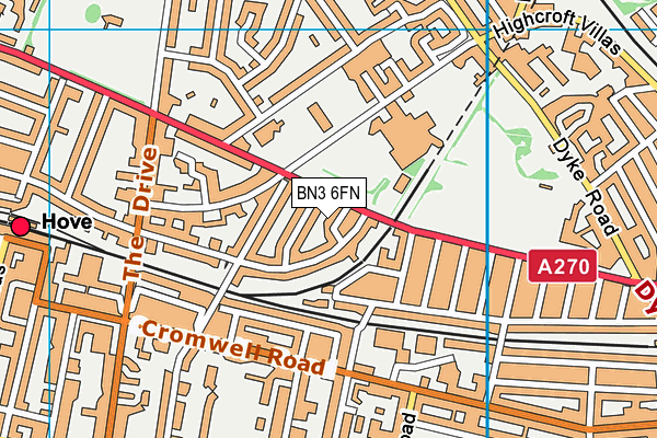 BN3 6FN map - OS VectorMap District (Ordnance Survey)