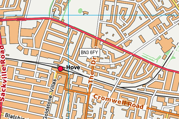 BN3 6FY map - OS VectorMap District (Ordnance Survey)