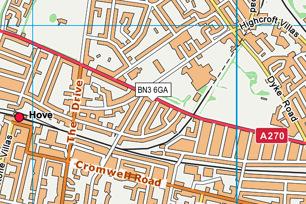 BN3 6GA map - OS VectorMap District (Ordnance Survey)