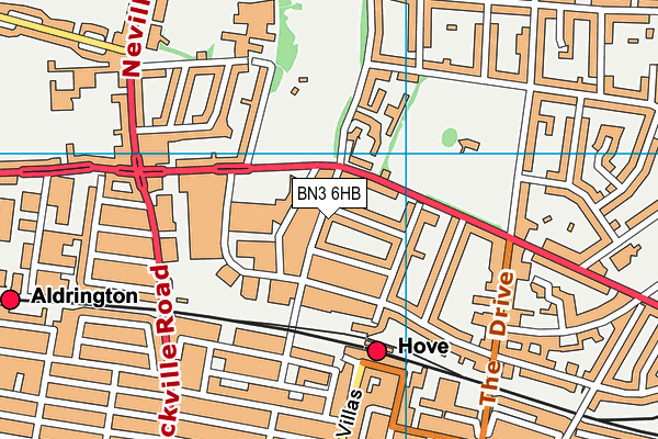 BN3 6HB map - OS VectorMap District (Ordnance Survey)