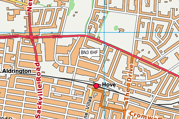 BN3 6HF map - OS VectorMap District (Ordnance Survey)