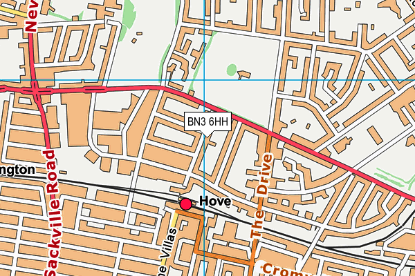 BN3 6HH map - OS VectorMap District (Ordnance Survey)