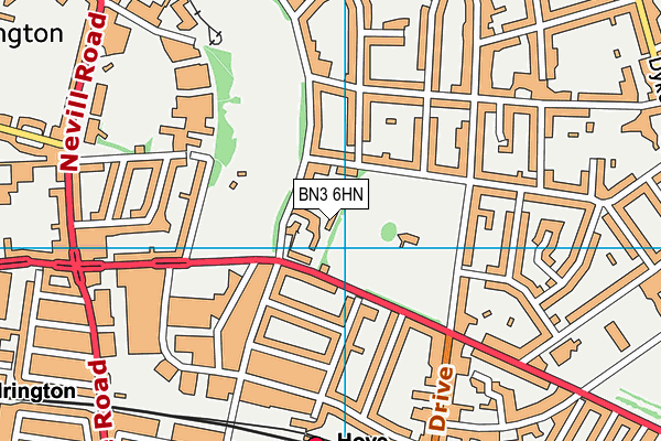 BN3 6HN map - OS VectorMap District (Ordnance Survey)
