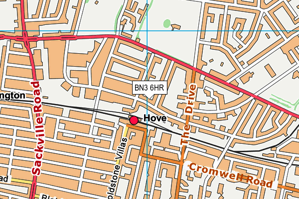 BN3 6HR map - OS VectorMap District (Ordnance Survey)