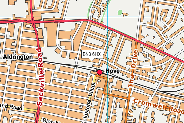 BN3 6HX map - OS VectorMap District (Ordnance Survey)