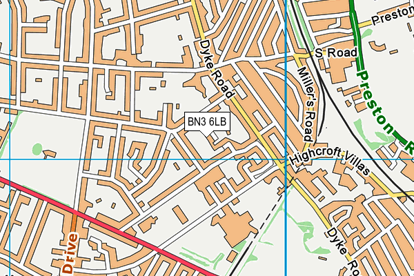 BN3 6LB map - OS VectorMap District (Ordnance Survey)