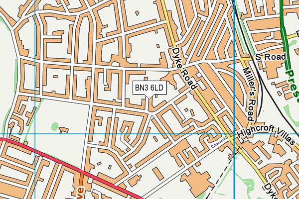 BN3 6LD map - OS VectorMap District (Ordnance Survey)