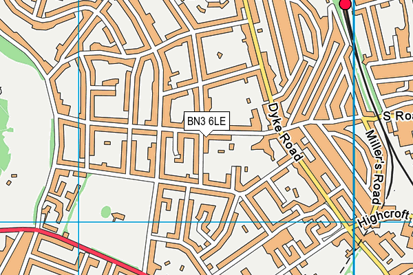 BN3 6LE map - OS VectorMap District (Ordnance Survey)