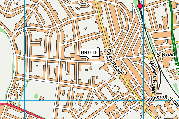 BN3 6LF map - OS VectorMap District (Ordnance Survey)