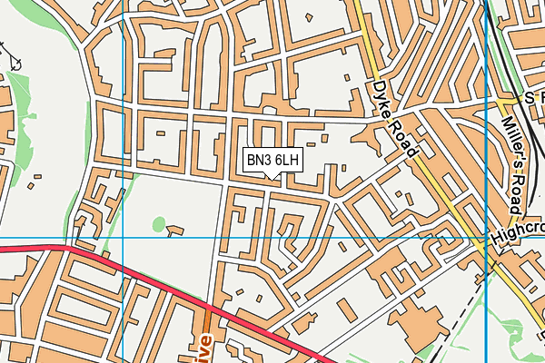 BN3 6LH map - OS VectorMap District (Ordnance Survey)