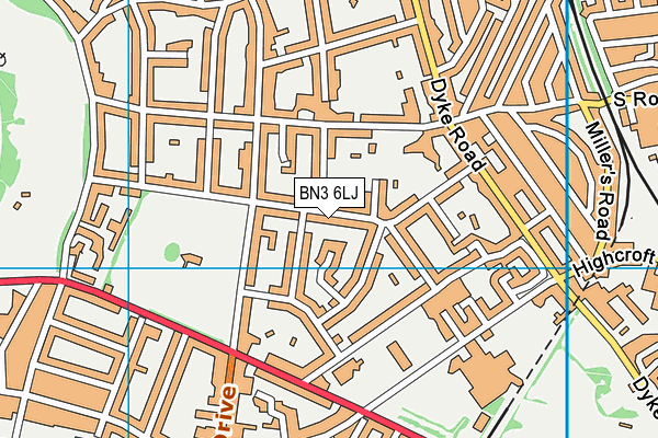 BN3 6LJ map - OS VectorMap District (Ordnance Survey)