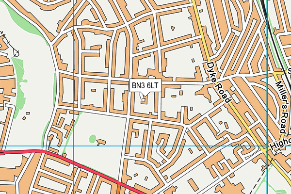 BN3 6LT map - OS VectorMap District (Ordnance Survey)